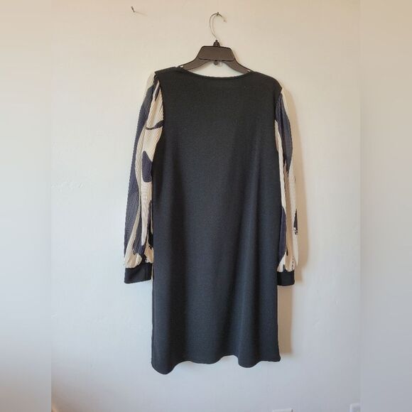 Emery Rose Sheath Dress Black Puff Sleeves Contemporary Office Old Money XL - Picture 7 of 9